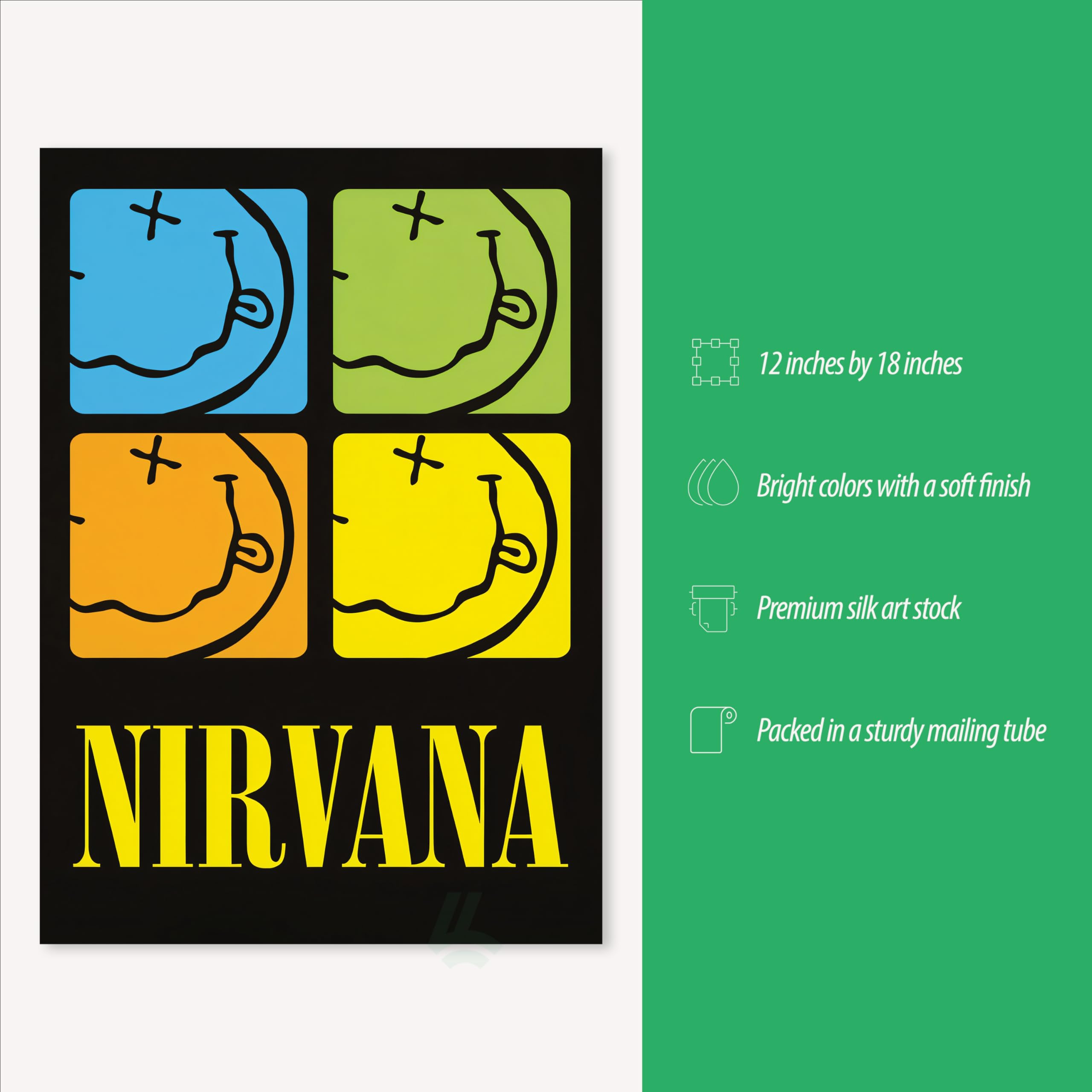  COBAIN ポスター vintage Nirvana Vintage Nirvana Kurt Cobain Banner – Yesterday's Attic